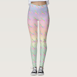 Pastel Glitzer Rainbow Einhorn Leggings Yoga Pants