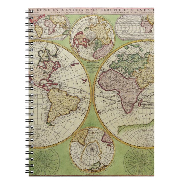 Pastel Globe Hemisphären-Karte Notizblock (Vorderseite)