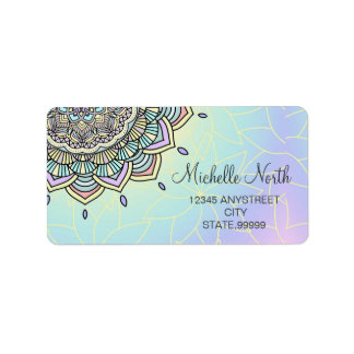 Pastel Glow Mandala ID359 Adressaufkleber