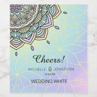 Pastel Glow Mandala ID359 Weinetikett