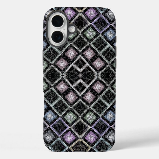 Pastel Glow Mosaic Mandala mit Silbergitter Case-Mate iPhone Hülle (Rückseite)