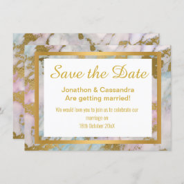 PASTEL GOLD ABSTRAKT MARBLE SAVE THE DATE