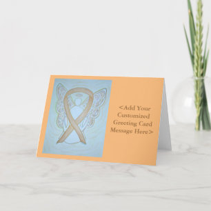 Pastel Gold Awareness Ribbon Angel Cards Karte