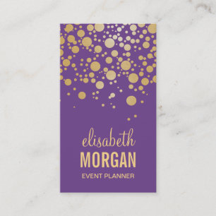 Pastel Gold Confetti Dots - Chic Lavender Lila Visitenkarte