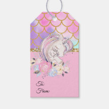 Pastel Gold Glitzer Unicorn und Baby mit Blume