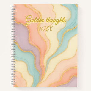 Pastel-Gold-MarmorNotebook Goldene Gedanken Notizbuch