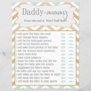 Pastel Gold und Green Zig Zag Baby, die es gesagt
