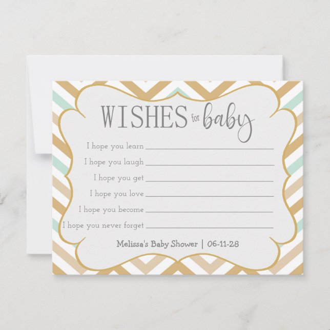 Pastel Gold und Green Zig Zag Baby wollen (Vorderseite)