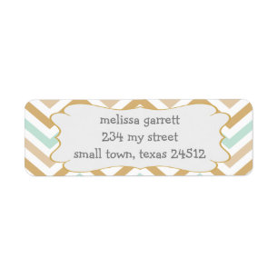 Pastel Gold und Green Zig Zag Neutral Baby