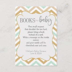 Pastel Gold und Green Zig Zag Neutral Baby Books Begleitkarte