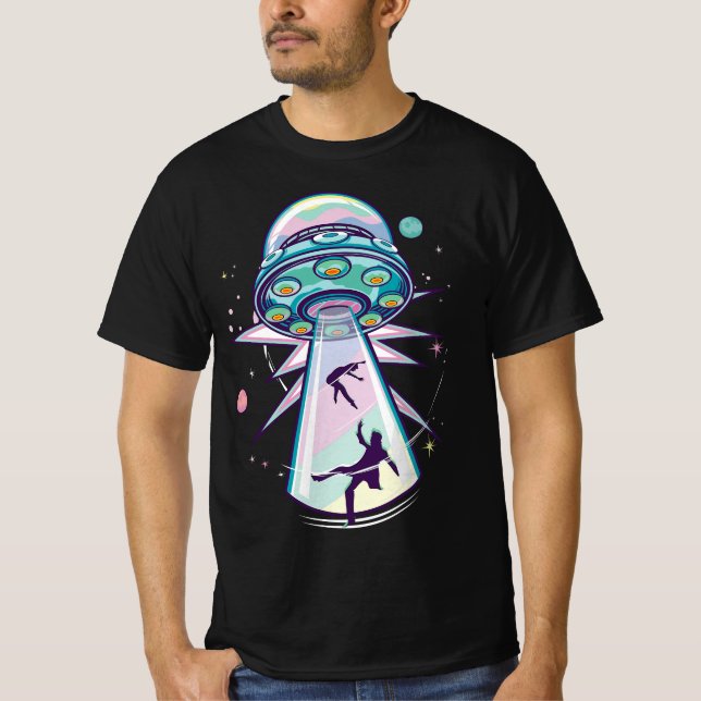 Pastel Goth Alien Abduction Aesthetic Spaceship Nu T-Shirt (Vorderseite)