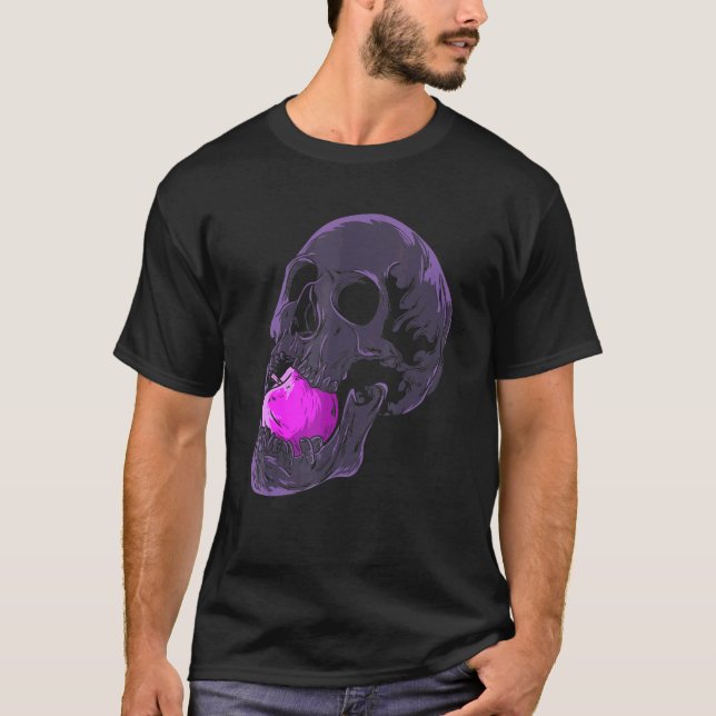 Pastel Goth Ästhetische Schädel Apple Fruchtskelet T-Shirt (Vorderseite)
