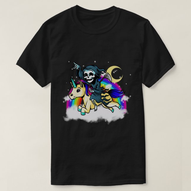 Pastel Goth Ästhetischer Grim Sensenmann Unicori R T-Shirt (Design vorne)