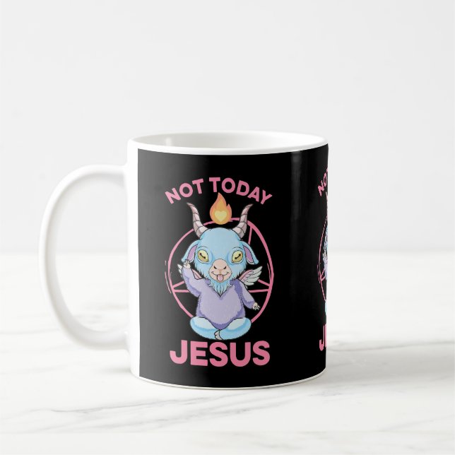 Pastel Goth Baby Baphomet nicht heute Jesus Anime  Kaffeetasse (Links)