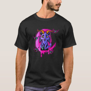 Pastel-Goth-Baphomet-Katze Böse Heidnische Gothic- T-Shirt