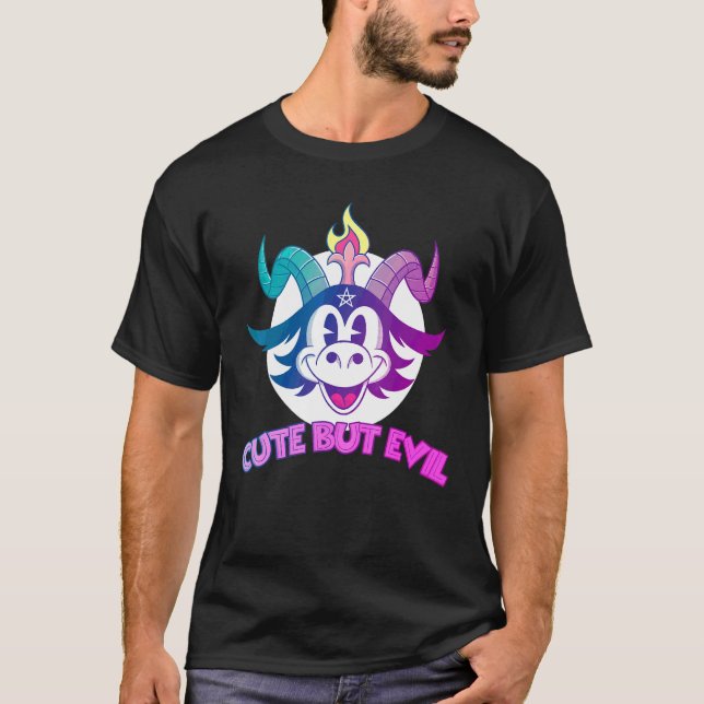 Pastel-Goth Baphomet Süß aber Böse T-Shirt (Vorderseite)