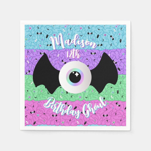 Pastel Goth Brains Serviette (Vorderseite)