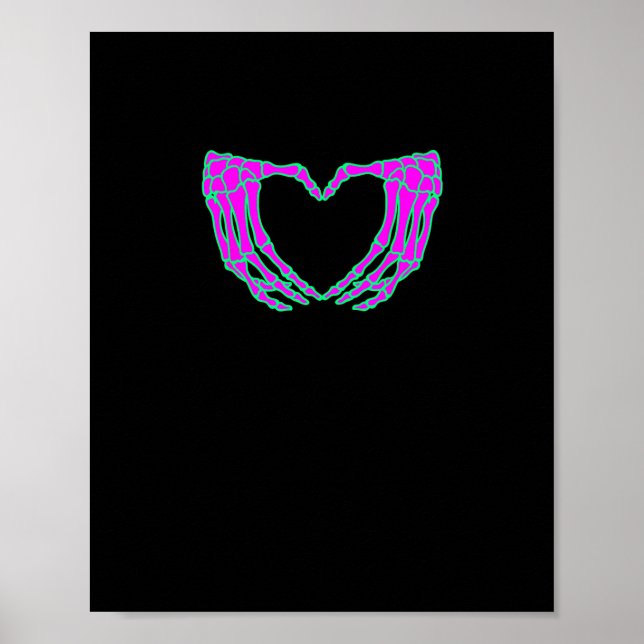 Pastel Goth Clothing, Skeleton Heart Hands Poster (Vorne)