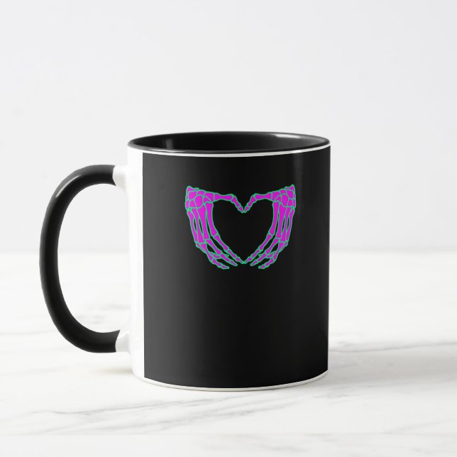 Pastel Goth Clothing, Skeleton Heart Hands Tasse (Links)