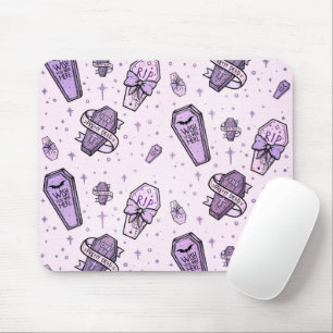 Pastel Goth Coffins Muster Mousepad