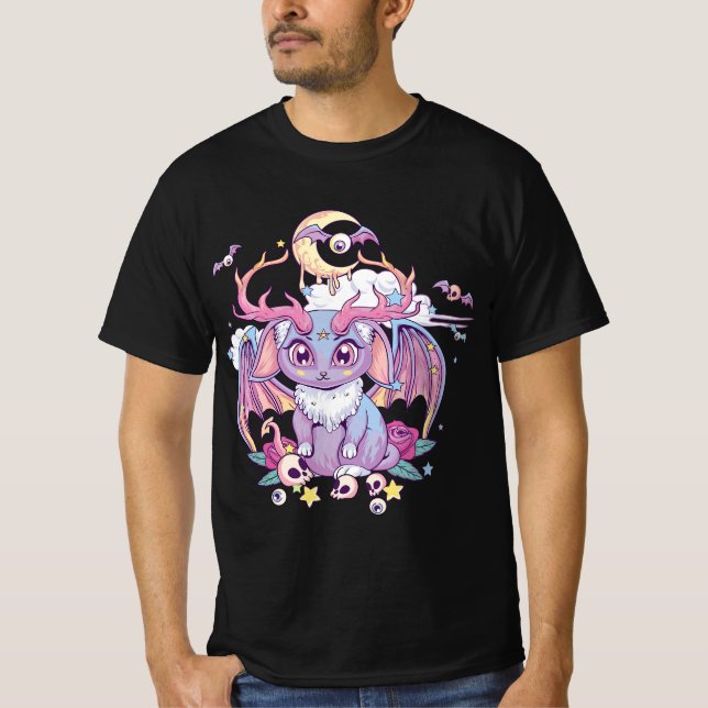 Pastel Goth Creepy Occult Satanic Jackalope Kawaii T-Shirt (Vorderseite)