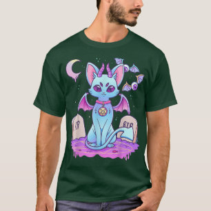 Pastel Goth Creepy Pentagram Cat Kawaii Emo Kitten T-Shirt