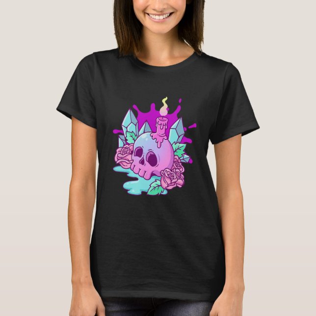 Pastel Goth Creepy Skull T-Shirt (Vorderseite)