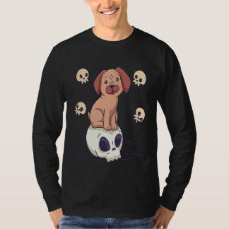 Pastel Goth Cute Creepy Witchy Pug Dog Skull Ritua T-Shirt