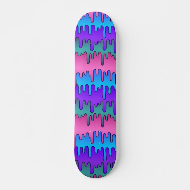 Pastel Goth Emo Scene-Drippy-Muster Skateboard (Vorne)