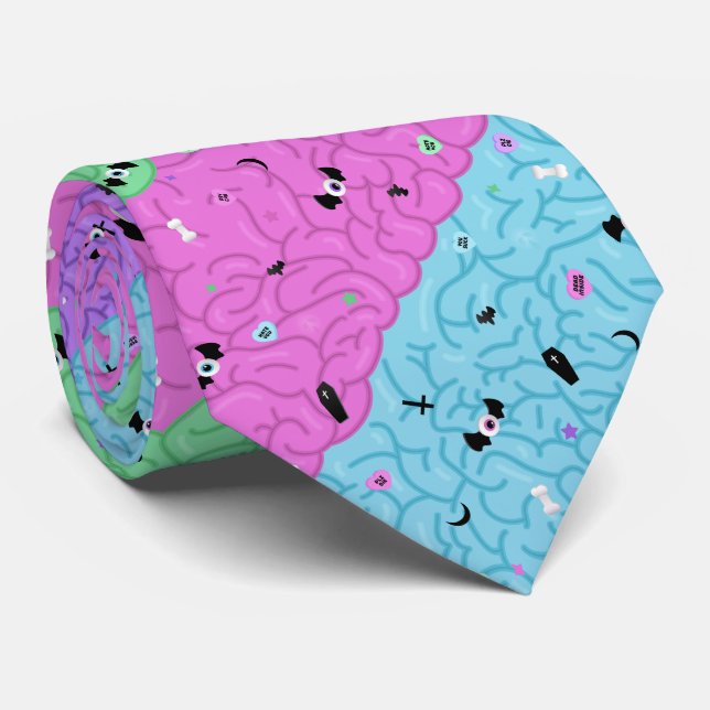 Pastel-Goth-Gehirne Krawatte (Gerollt)