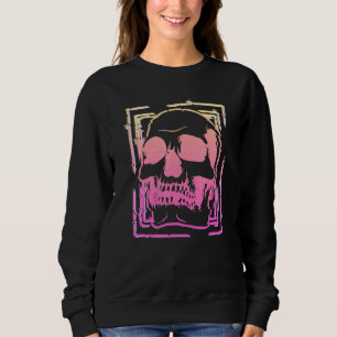 Pastel Goth Glitch Skull Grunge Emo Vaporwave Skel Sweatshirt