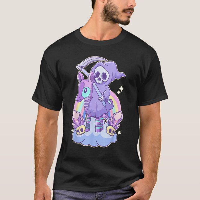 Pastel Goth Grim Reaper On Okapi T-Shirt (Vorderseite)