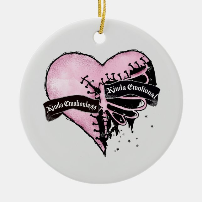 Pastel Goth Heart | emotional und emotional Keramik Ornament (Vorne)
