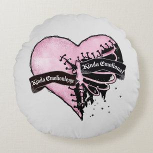 Pastel Goth Heart emotional und emotional Rundes Kissen