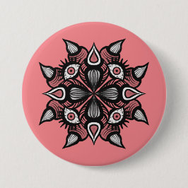 Pastel Goth Hexendesign - Schwarz-Rosa-Monster Button