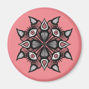 Pastel Goth Hexendesign - Schwarz-Rosa-Monster Magnet