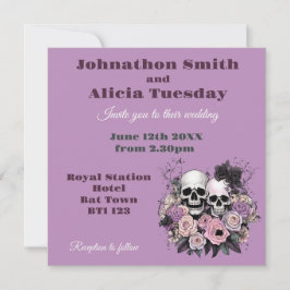 Pastel Goth Hochzeit Viktorianisch Gothic-Moody Einladung