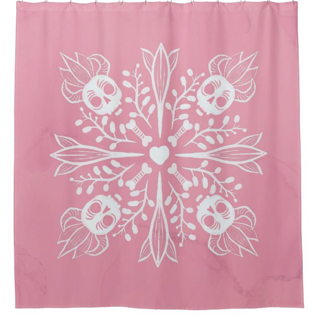 Pastel goth kawaii Witwe Harajuku rosa Duschvorhang (Vorderseite)