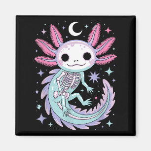 Pastel-Goth-Mädchen kawaii süßes Skelett Axolotl  Magnet