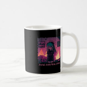 Pastel Goth Menhera I'm Fine Sad Anime Girl Creepy Kaffeetasse