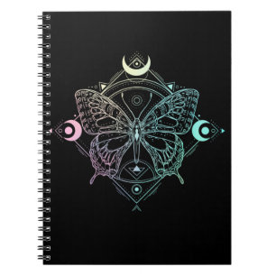 Pastel Goth Moon Gothic Wicca Crescent Butterfly Notizblock