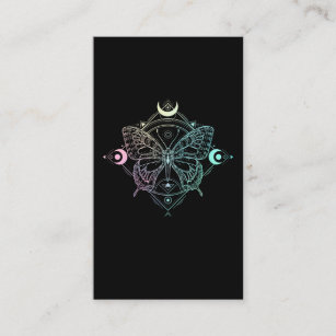 Pastel Goth Moon Gothic Wicca Crescent Butterfly Visitenkarte