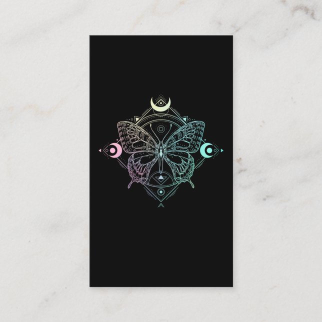 Pastel Goth Moon Gothic Wicca Crescent Butterfly Visitenkarte (Vorderseite)