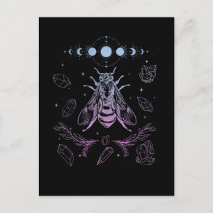 Pastel Goth Moon Insect Gothic Wicca Crescent Bien Postkarte