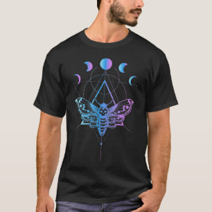 Pastel Goth Moon Moth Crescent Geometry T-Shirt