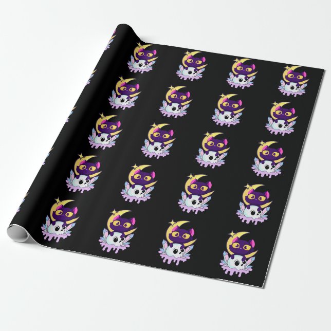 Pastel Goth Moon Wiccan Animal Cull Geschenkpapier (Ungerollt)