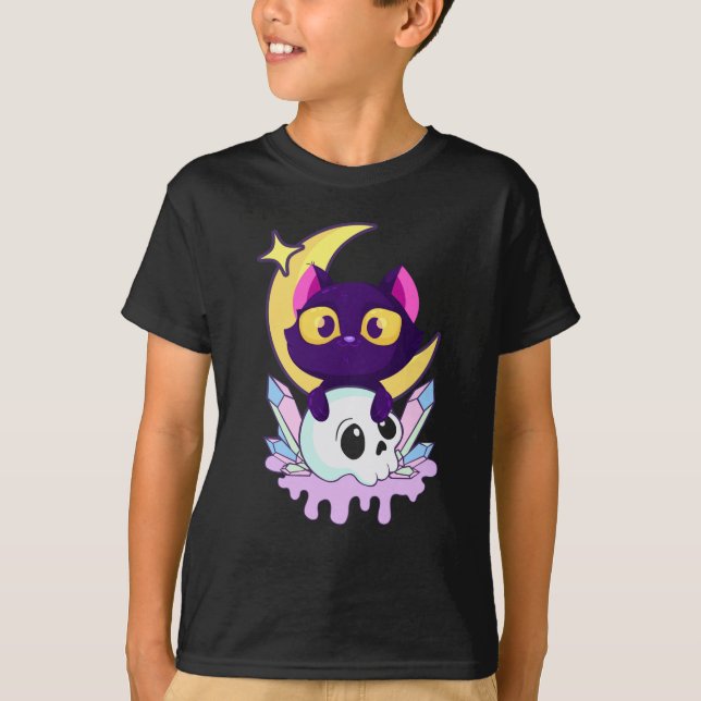 Pastel Goth Moon Wiccan Animal Cull T-Shirt (Vorderseite)