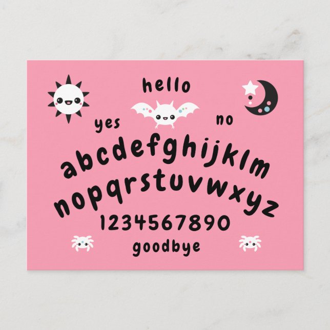 Pastel Goth Mystical Talking Board Postkarte (Vorderseite)