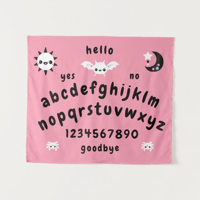 Pastel Goth Mystical Talking Board Wandteppich (Vorderseite (Horizontal))