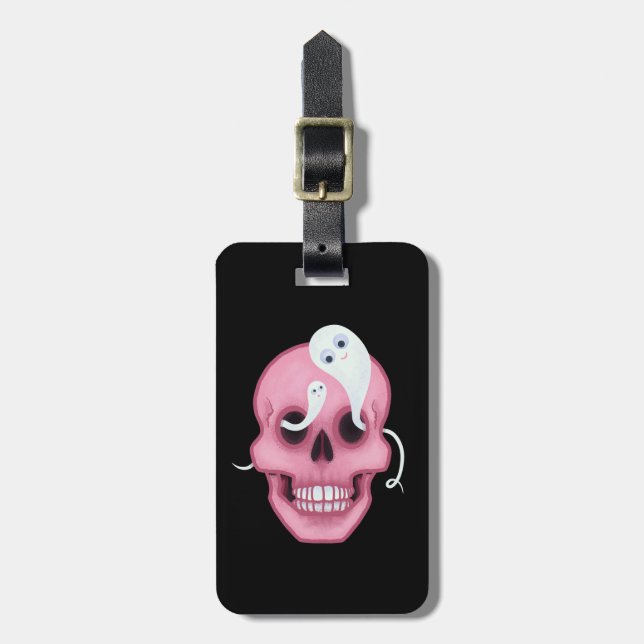 Pastel Goth Niedlich Skull Funny Gothic Gepäckanhänger (Vorderseite vertikal)